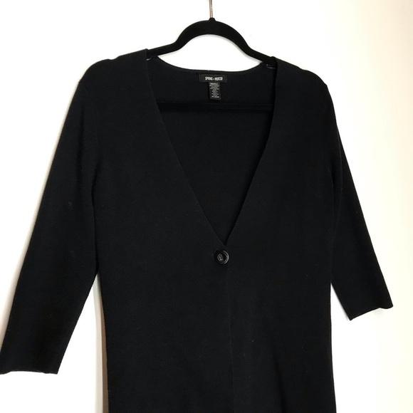 Spring‎ + Mercer Black Sweater One Button Cardigan - Picture 3 of 5